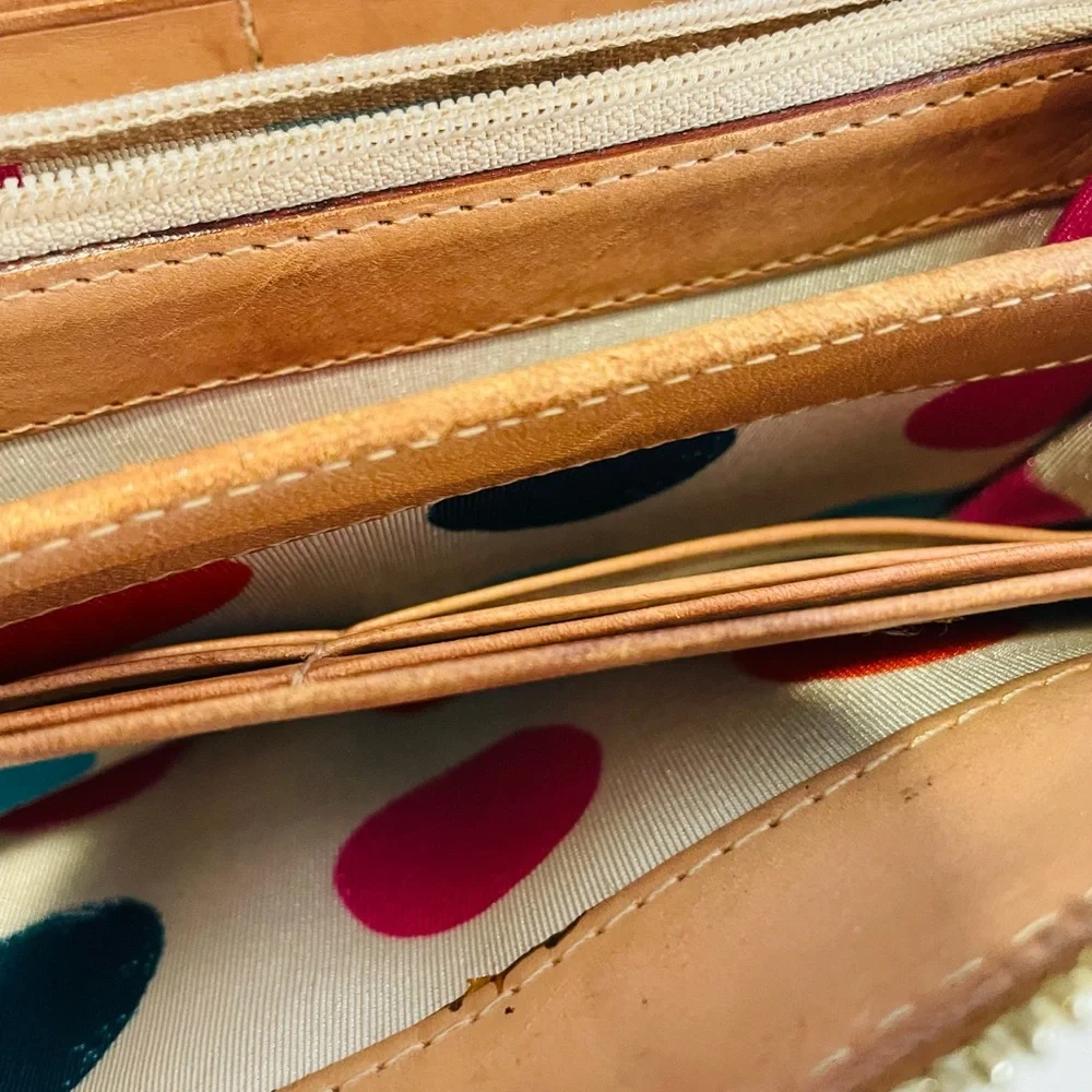 Kate Spade Bone Patent Leather Zip Around Wallet